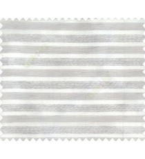 Horizontal Vertical Stripes self design embossed Grey color lines on White base color double width sheer curtain